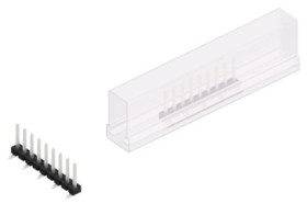 Pin header, 9 pole, pitch 2.54 mm, angled, black, SLLP5SMD0669ZSM