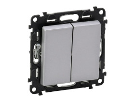 VALENA LIFE Wyłącznik zwierny przycisk podwójny przełączy no/nc aluminium 752318 LEGRAND