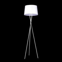 Lampa stojąca trójnóg metalowy REMI WHITE 174cm, z białym abażurem K-4363 Kaja Lighting