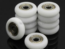 Koło prowadnicy fi 28mm; gr. 8mm; oś 6mm; nylonowe