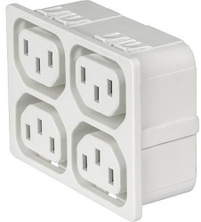 Panel socket 4-fold F, 3 pole, snap-in, plug-in connection, white, 3-103-841