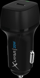 219941 USB charger, USB-C (PD), 20 W, for use in car, black