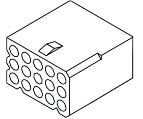 Obudowa złącza 12-pinowe 3-rzędowe raster: 3.68mm Molex Żeński Montaż na kablu STANDARD .062" Zaciski PC Tail męskie