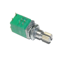 POTENCJOMETR OBROTOWY 2x 10k LOGARYTMICZNY A Z WYŁĄCZNIKIEM STEREO 9x11 L-15mm