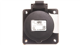 Gniazdo Tablicowe 16A 4P 400V /70X70/ Czarne Ip44 314-6X