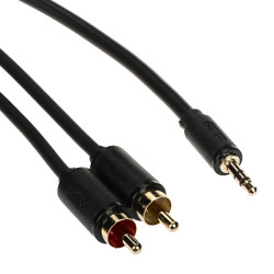 PRZEWÓD C19025BK01 2 x CINCH / Jack TRS 3.5 mm 15 m UNITEK