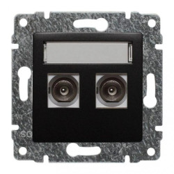 VENA Gniazdo antenowe podwójne TV antracyt 516156