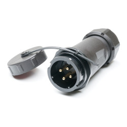 Przemysłowe złącze okrągłe 4-pinowe SY21 Mocowanie kablowe liniowe Gniazdo RS PRO Męski IP67 SY21