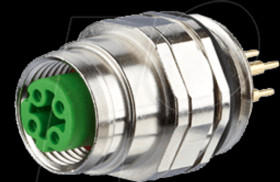 Bushing M12, 4-pin, front mounting