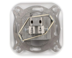 TOPAZ Gniazdo antenowe podwójne RTV/SAT białe GAPS/2-T