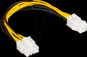 5021-4P8P Power Cable, 8-Pin Plug to P4 4-Pin Socket, 0.2 m