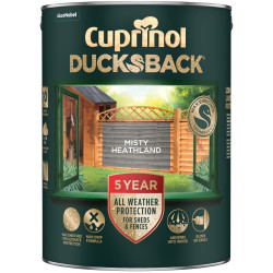 Cuprinol 5701411 Ducksback 5 Yr Waterproof for Sheds &amp; Fences Misty Heathland 5l