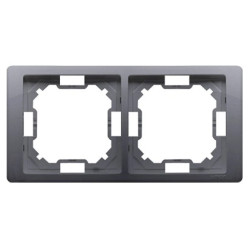 Simon Basic Neos Ramka podwójna srebrny matowy BMRC2/43