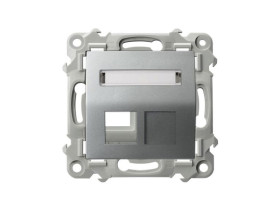 SZAFIR Obudowa gniazda pojedynczego typu Keystone skośna srebro GPK-1ZS/p/18 OSPEL