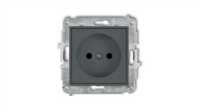 Mini Gniazdo Pojedyncze B/U Z Przesłonami Grafitowy Mat 28Mgp-1P