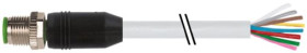 Przewód czujnik-siłownik ze złączem Złącze M12 liczba rdzeni 8 długość 5m Rodzaj A Męskie