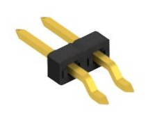 Pin header, 2 pole, pitch 2 mm, straight, black, 10063760