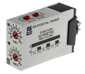 Timer Relay Wciskane 12 → 240V ac/dc DPDT RS PRO DPDT 0.1 s → 10dni jednofunkcyjny