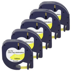 Taśma 5x LT 59423 do drukarki DYMO 12mm 4m żółta czarny nadruk /5szt./
