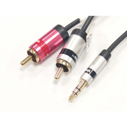 kabel 3.5 wtyk - 2 RCA wtyk 1.5m VITALCO SLIM