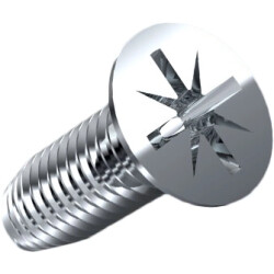 Thread-cutting screw, PZ cross slot, M3, 8 mm, hardened steel, galvanised, DIN 7500 M, 001.35.331