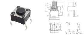 MICROSWITCH TYP21 TS06-043 6,0x6,0mm wysokość 4,3 mm (0,3mm) (10 SZTUK)
