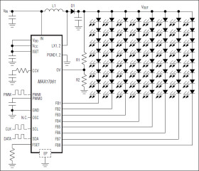 8-String White LED Driver with SMBus for LCD Panel Applications