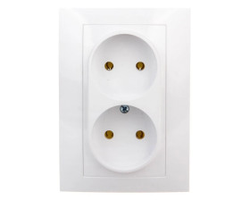 CARLA Gniazdo podwójne b/u białe 1741-00