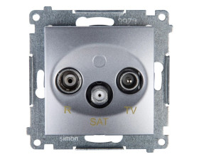 Simon 54 Gniazdo antenowe RD/TV/SAT przelotowe srebrny mat DASP.01/43