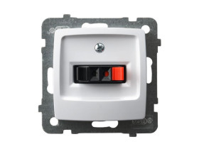 KARO Gniazdo głośnikowe pojedyncze przyłączalnośc przewodów 0,75mm2 biały GG-1S/m/00 OSPEL