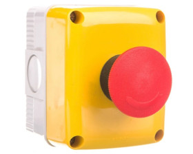 Kaseta sterownicza 2-otworowa 2xprzycisk grzybkowy czerwony 1Z 1R GW27202 ELIT01883