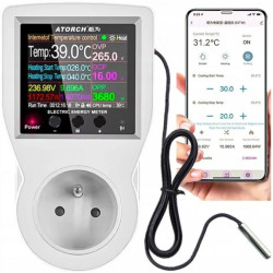 TERMOSTAT ELEKTRONICZNY WiFi WATOMIERZ TIMER APLIKACJA GNIAZDKO 230V 3680W