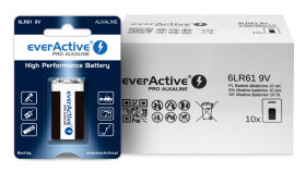 Bateria alkaliczna everActive Pro Alkaline 6LR61 9V - 10 sztuk