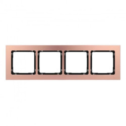 DECO Ramka uniwersalna poczwórna - aluminium szczotkowane (ramka: kolor miedziany spód: czarny) 9-12-DRA-4