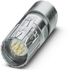 Plug, M23, 9 pole, crimp connection, ONECLICK quick locking system, straight, 1629171