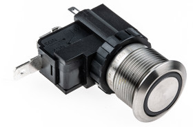 Nasadka przełącznika Zatrzaskowy SPST średnica wycięcia 19.1mm, montaż panelowy RS PRO