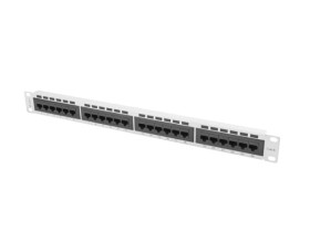 Patch panel 24 PORT 1U kat.6 szary PPU6-1024-S