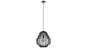 Lampa Wisząca Nowoczesna Drewno 1Xe27 Rufo Black