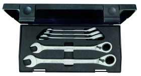 Zestaw narzędzi nastawnych Zestaw kluczy zapadkowych Gedore 8 → 19 mm 5 szt. Stal wanadowa