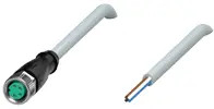 Sensor actuator cable, M8 cable socket, straight, A to open end, 4 pole, 1 m, PVC, gray, 3 A, 240799-100018