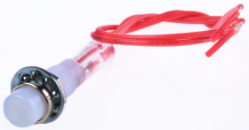 Lampka kontrolna do montażu panelowego 240V Pomarańczowy 6.4mm Chrom Wyprowadzenia CAMDENBOSS