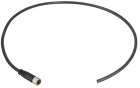Sensor actuator cable, M8-cable socket, straight to open end, 3 pole, 4 m, PUR, black, 21348100388040
