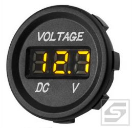 Cyfrowy woltomierz samochodowy LED okrągły;pomarańczowy;napięcie 6-30V