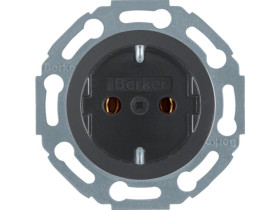 BERKER Serie 1930/Glas Gniazdo schuko samozaciski czarny 474521 HAGER