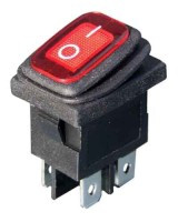 MKH1021R Przełącznik kołyskowy, czerwony, dwubiegunowy 230V OFF-ON [DPST] otwór montażowy: 20x13mm, hermetyczny