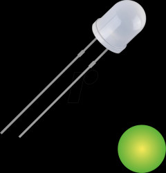 2111O164 LED, 3 mm wired, yellow-green, 700 mcd, 30°