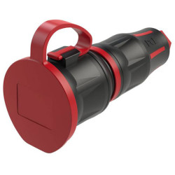 PCE 25711-sr TopTaurus2 Safety Mains Socket 250V Black/Red IP54