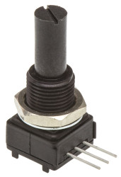 Potencjometr 10kΩ typ Obrotowy Vishay średnica wału 6,35 mm 0.5W długość wału 22.2mm Montaż panelowy, Przewlekany