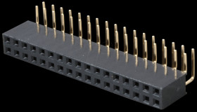 2x 17-pin Socket terminal strip, angled, RM 2.54, H: 8.5 mm