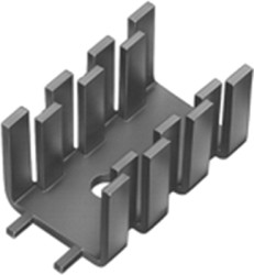 Finger shaped heatsink, (L x W x H) 32 x 18.5 x 15 mm, 16 K/W, black anodized, 10035017